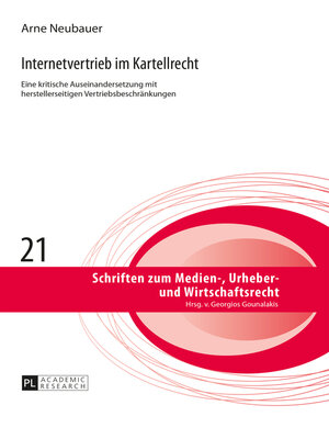 cover image of Internetvertrieb im Kartellrecht